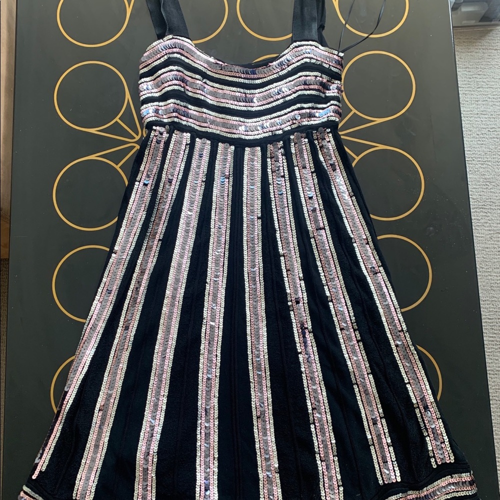 Missoni Black party dress w pink & silver sequence